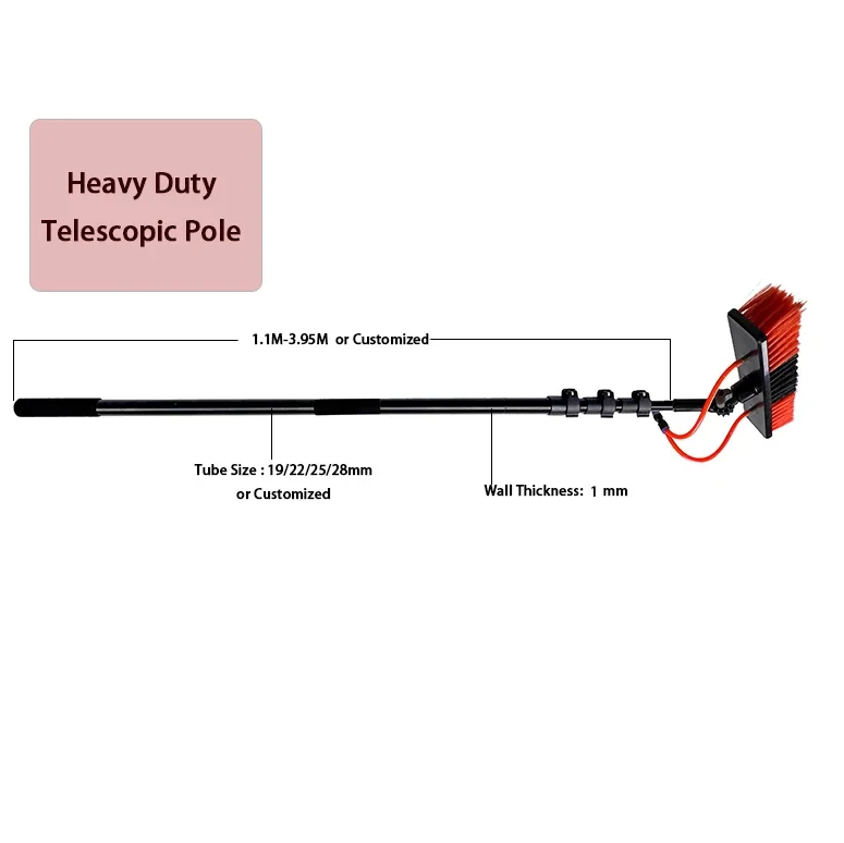 Qiyun solar panel cleaning brush and pole telescopic 12FT washing tools kit