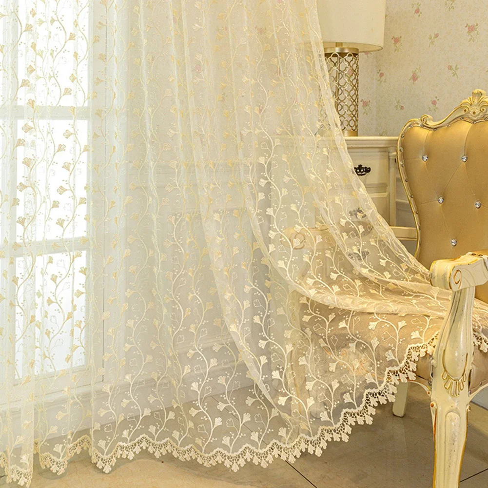 NAPEARL Privacy Sheer Curtains for Living Room & Bedroom - European Voile 1PC