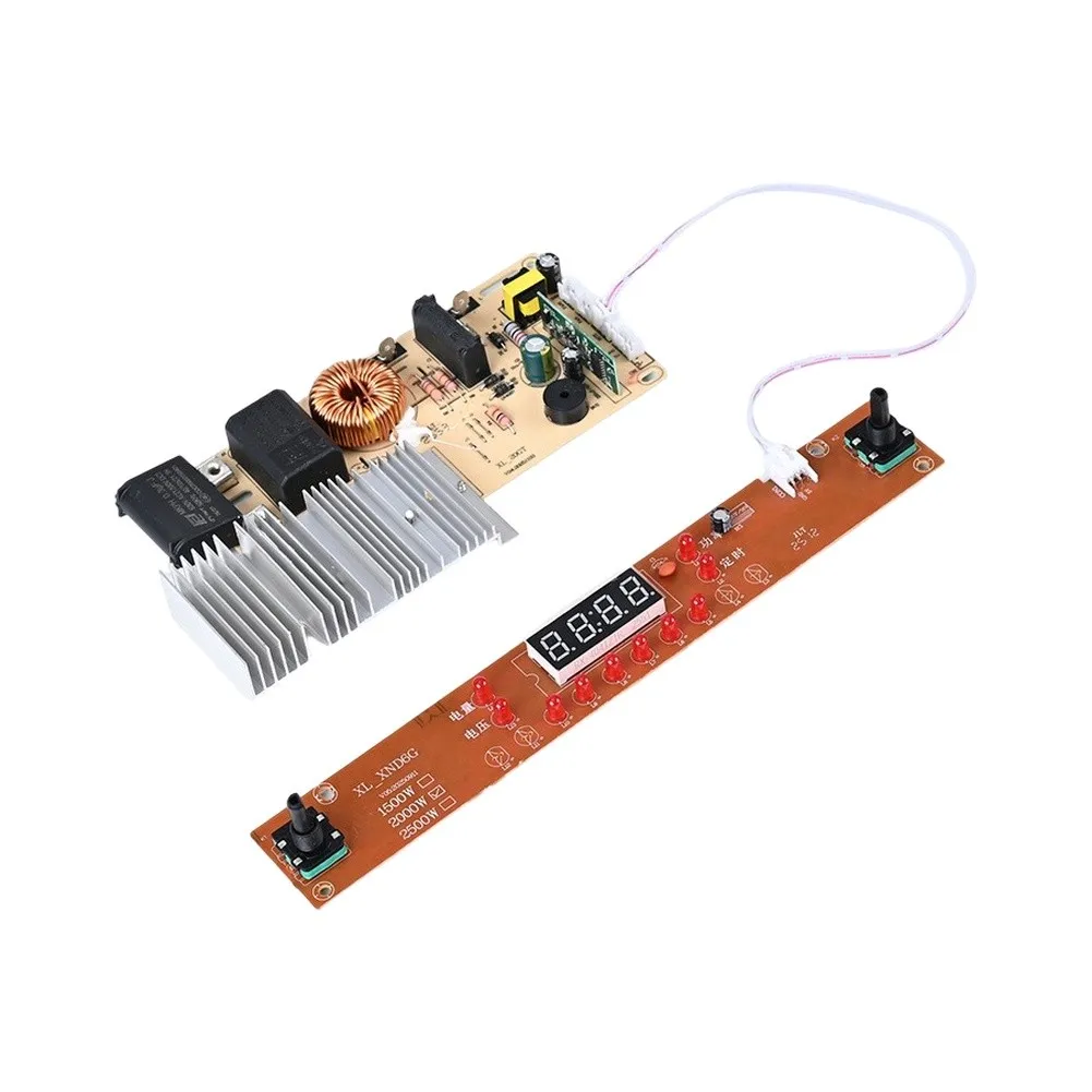 Induction Cooktop Control Motherboard 1500W 220V with Digital Display Interface and 4000V Protection Against Electrical Noise