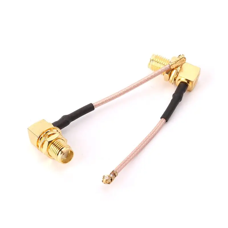 090f 5pcs زاوية اليمنى SMA SMA إلى UFL/IPX/IPEX RF COAXIAL ADAPTER RG178 PIGALL CAB