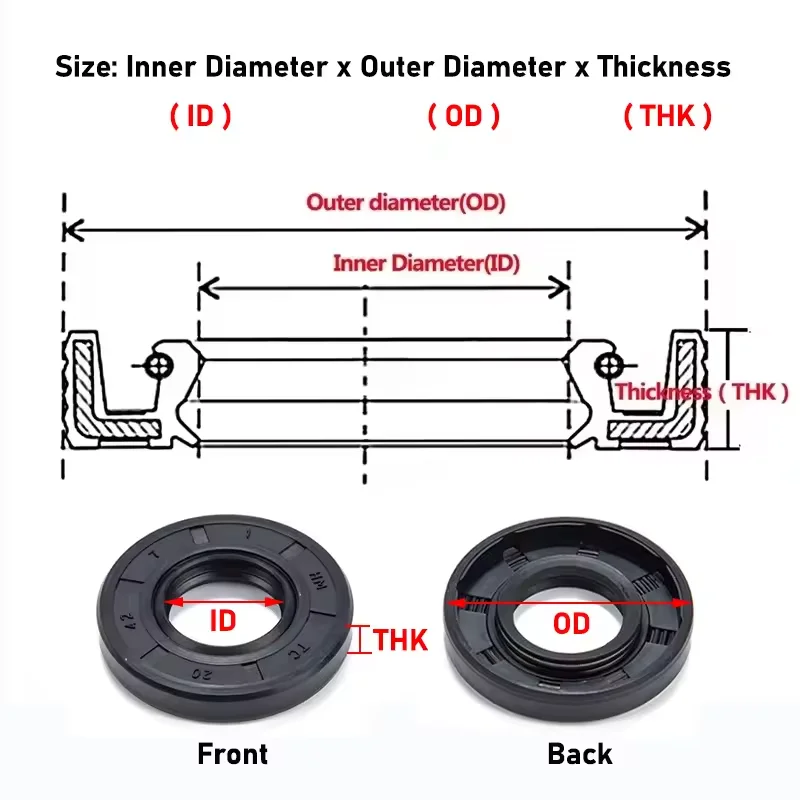 ID30mm Black NBR Oil Seals TC-30*38/40/42/43/44/45~68/70/72/75*5/6/7/8/9/10/11/12mm Nitrile Rubber Shaft Double Lip Gasket 1pcs