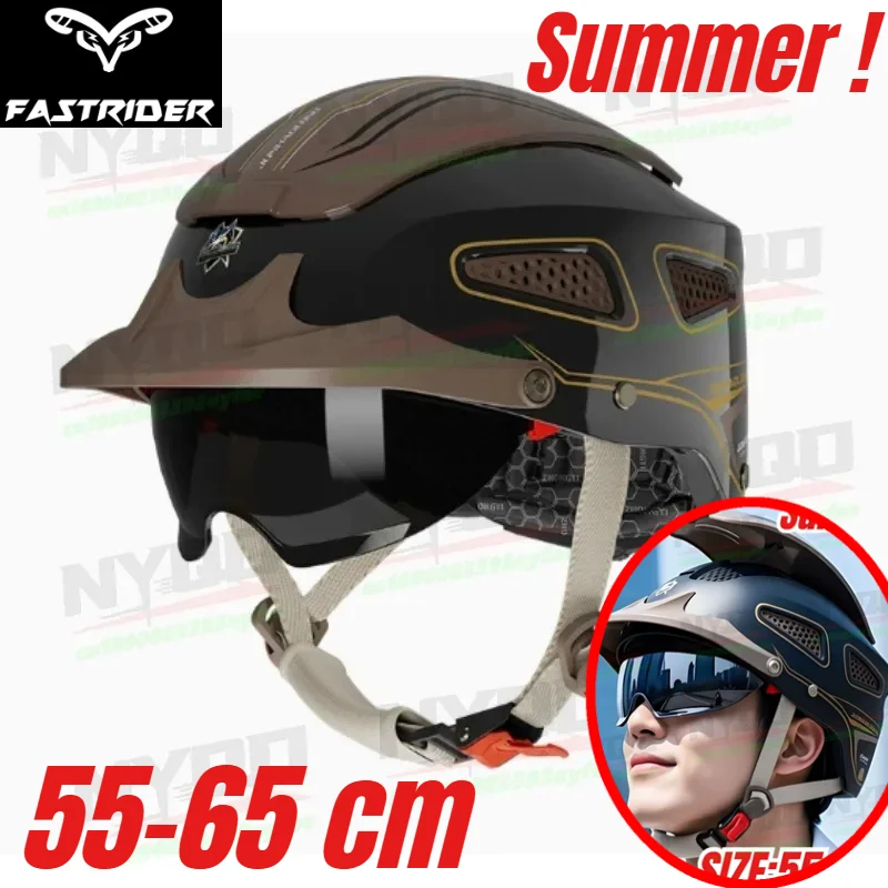 

Summer Motorcycle Helmet Breathable Bike Open Face Helmet Men Women Dual Lenses Jet Scooter Half Helmets casco moto
