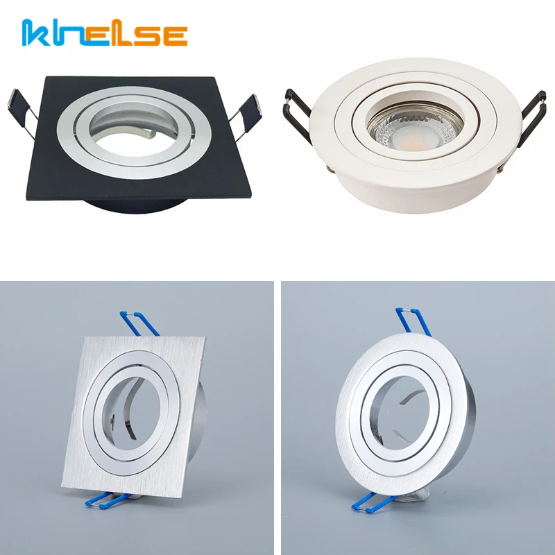 

5pcs Recessed Adjustable Spotlight Mounting Frame GU10 MR16 Socket Aluminum Ceiling Downlight Holder Base Fitting Hole Size 80mm