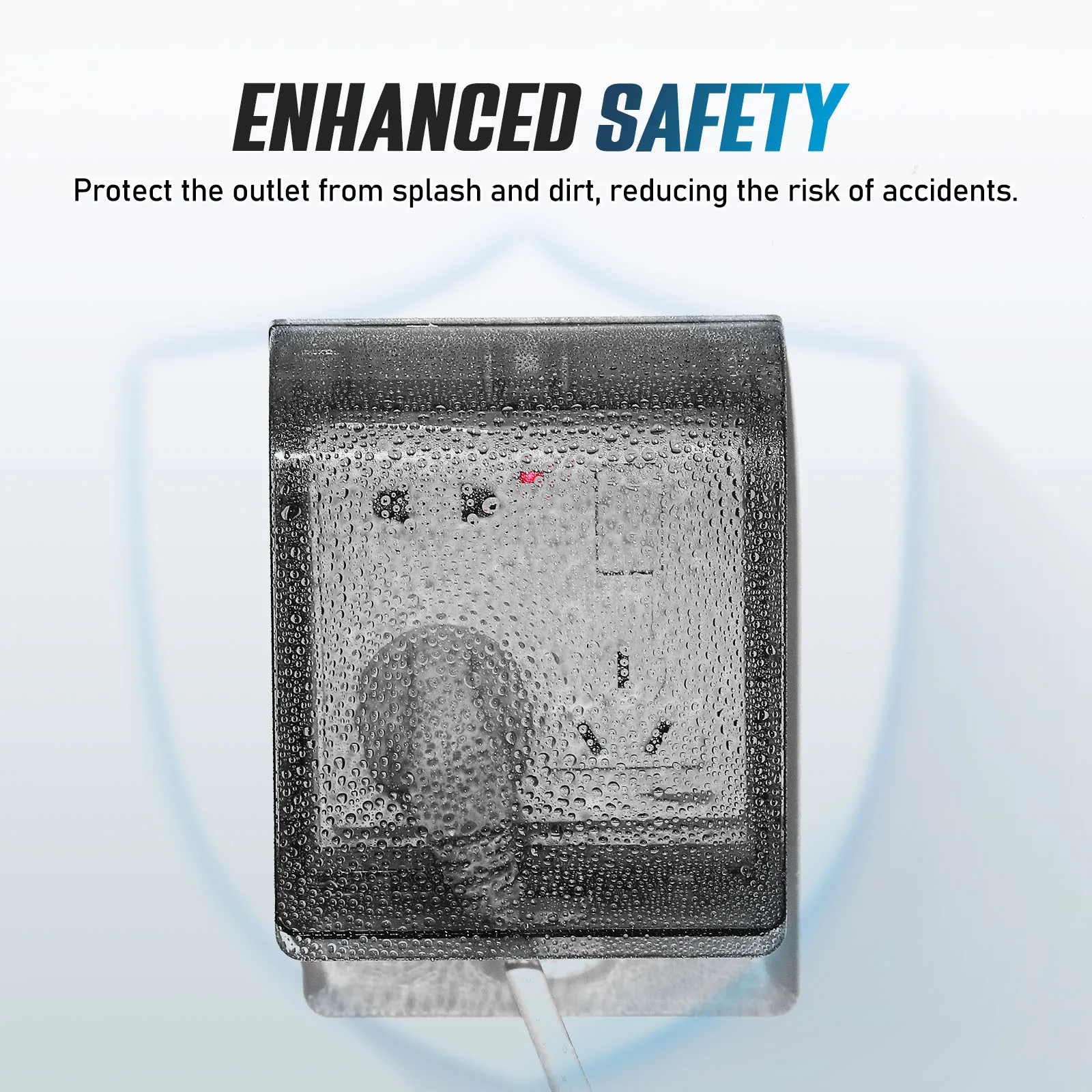 

2 pcs Waterproof Outlet Cover Adhesive Wall Socket Box For Bathroom Kitchen Outdoor Self-Stick Electrical Receptacle Protector