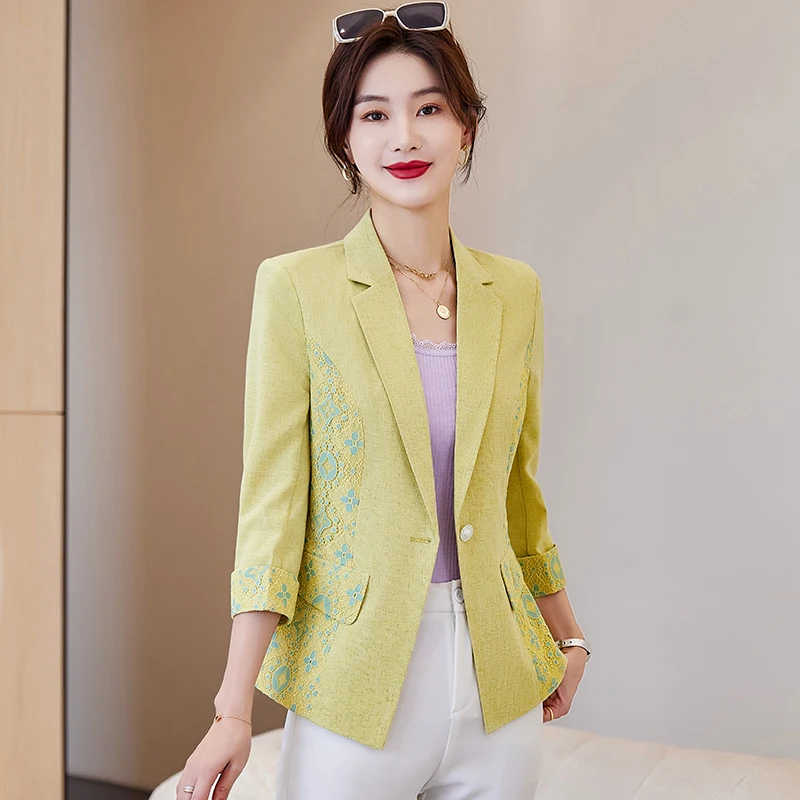 

Chic Style Lady’s Suit Jacket for Women New Spring and Summer Short Style for Petite Figures Slim Fit Thin Blazer Top Hot Sale