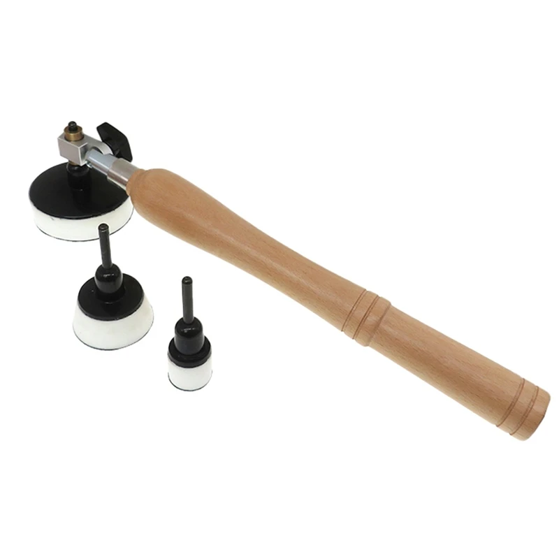 Bowl Sander Sanding Tool For Woodworking,1/2/ 3 Inch Hook And Loop Sanding PU Pad, Long Hardwood Handle For Woodworking