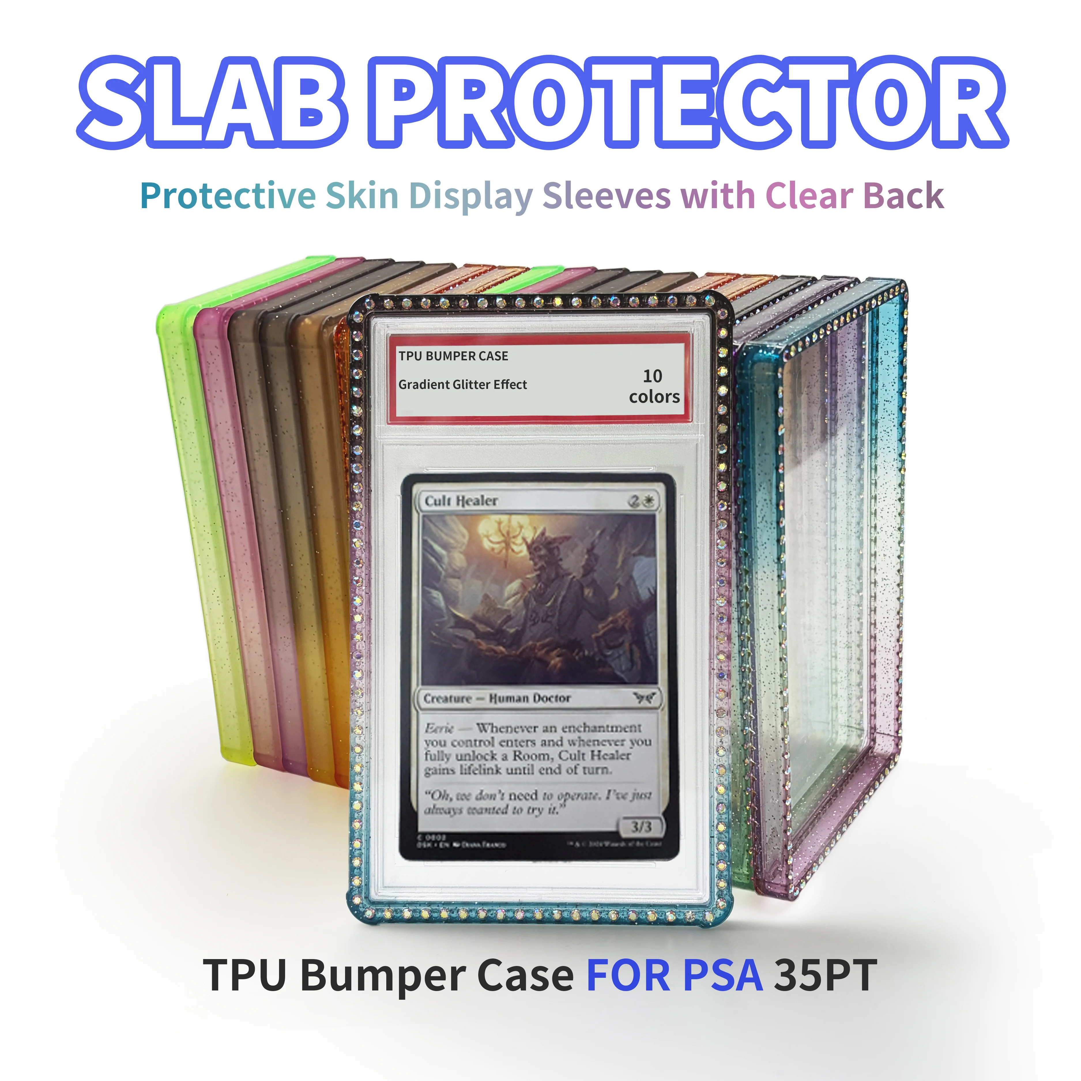 

Multiple Colors Graded Card Guard Case Stackable TPU Back Plate Protector for PSA Slab