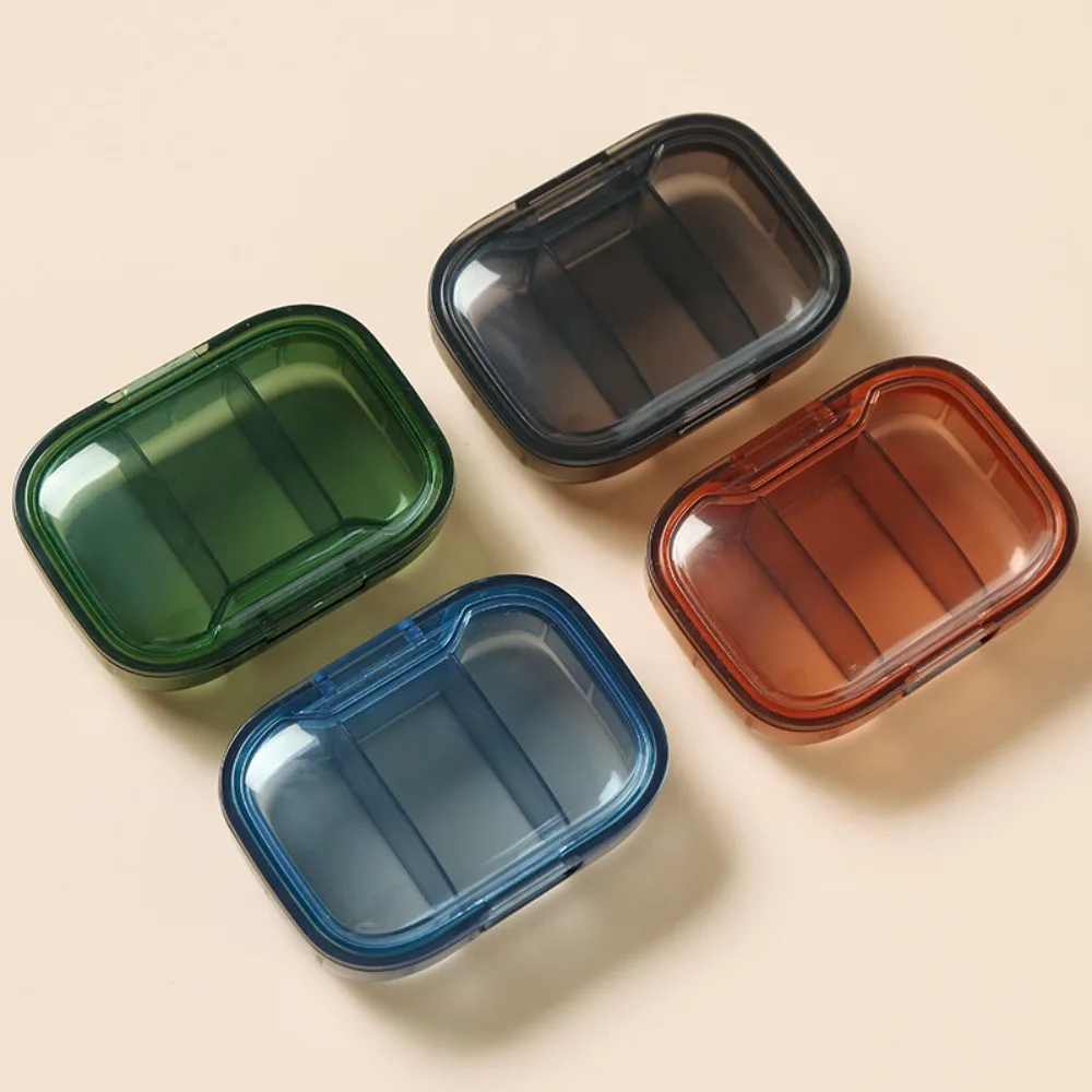 

Sealed 3-Grid Portable Pill Box Waterproof Reusable Daily Pill Case Ultra-Compact Moisture Proof Medicine Organizer Travel