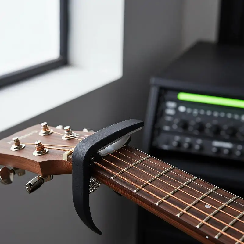Guitar Capo Fast Adjust Portable Plastic Tuning Clamp for 6-String Electric Folk Guitar Stage Studio Recording Use