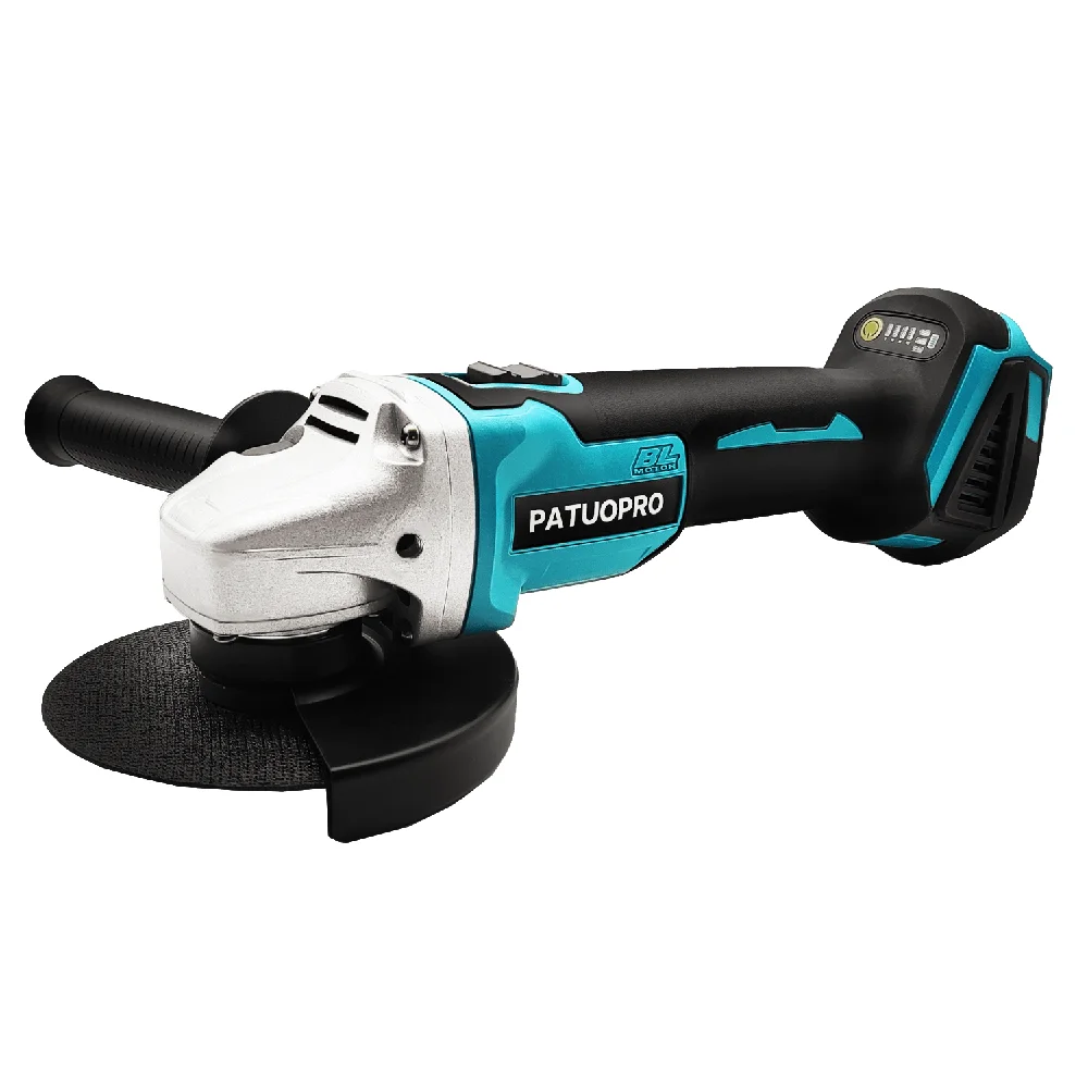 PATUOPRO125mm M14 Brushless Angle Grinder Electric Cordless Grinding Woodworking Power Tools for Makita 18V Battery(No Battery)