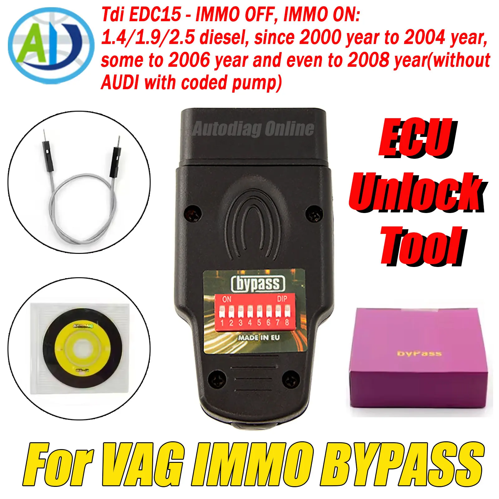 

For VAG IMMO BYPASS for EDC15 EDC16 EDC17 ECU Chip Tunning BYPASS Immobilizer For Audi/Skoda/Seat/VW ECU Unlock Immobilizer Tool