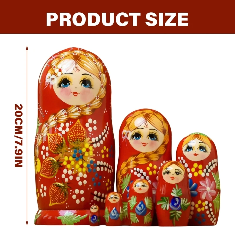 7Layer Matryoshka Russian Nesting Dolls Kids Stacking Toy Festival Home Decors