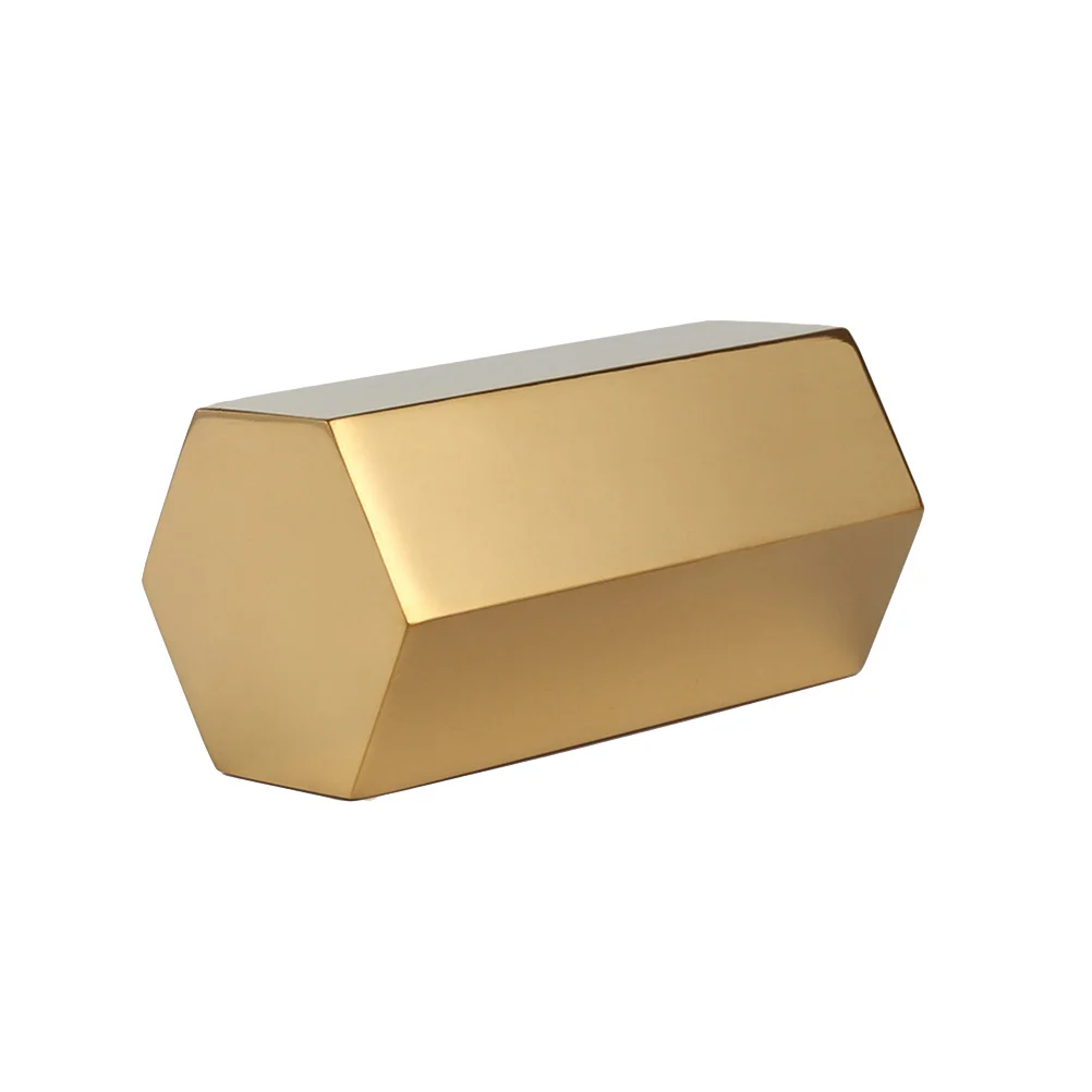 

Creative Hexagonal Gold Pen Holder Metal Desktop Storage Box Pencil Organizer Office Student Supplies Scratch Resistant
