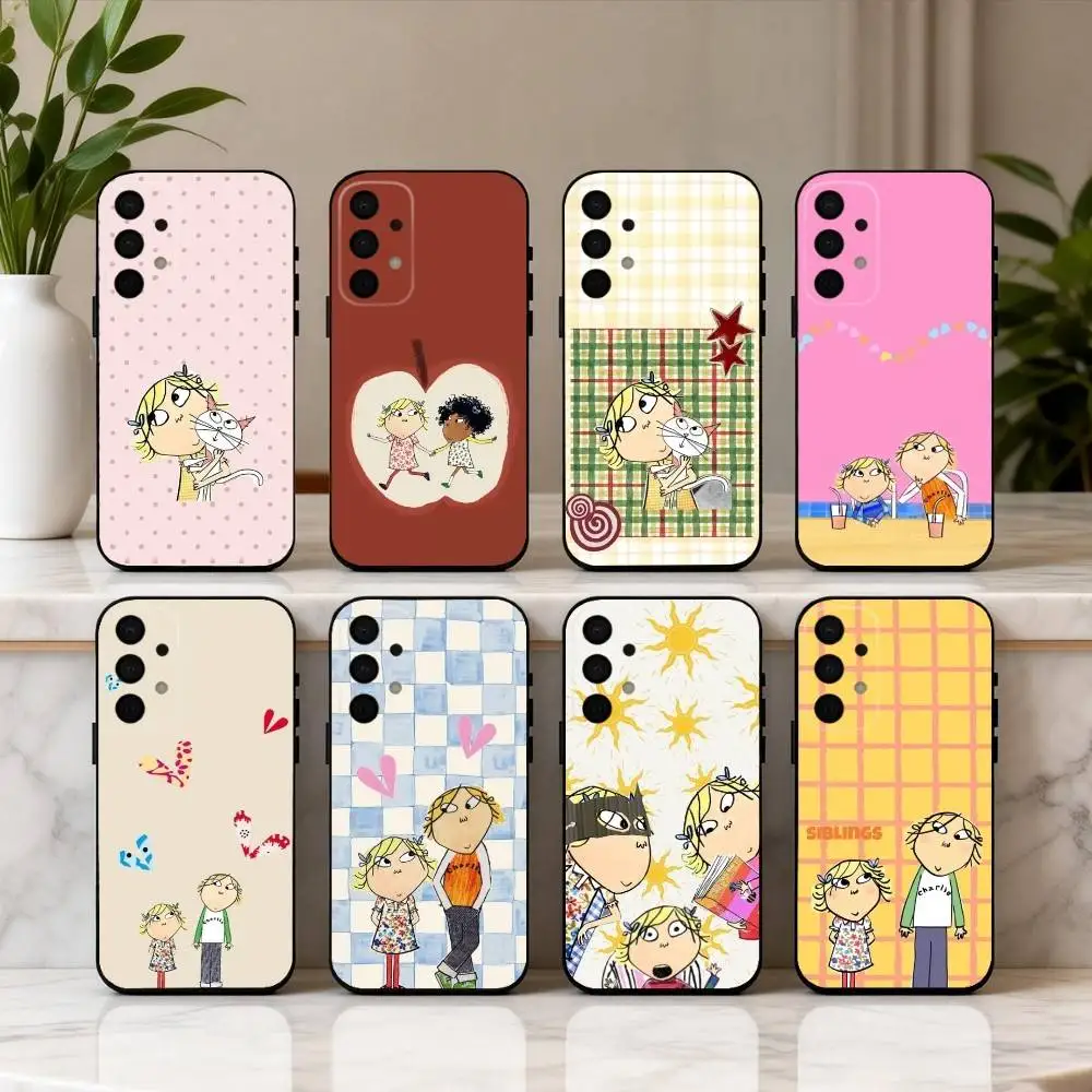 

C-Charlie-E and L-Lola-A phone Case For Samsung Galaxy A73,A72,A71,A70,A53,A52,A51,Others Soft Black Shell