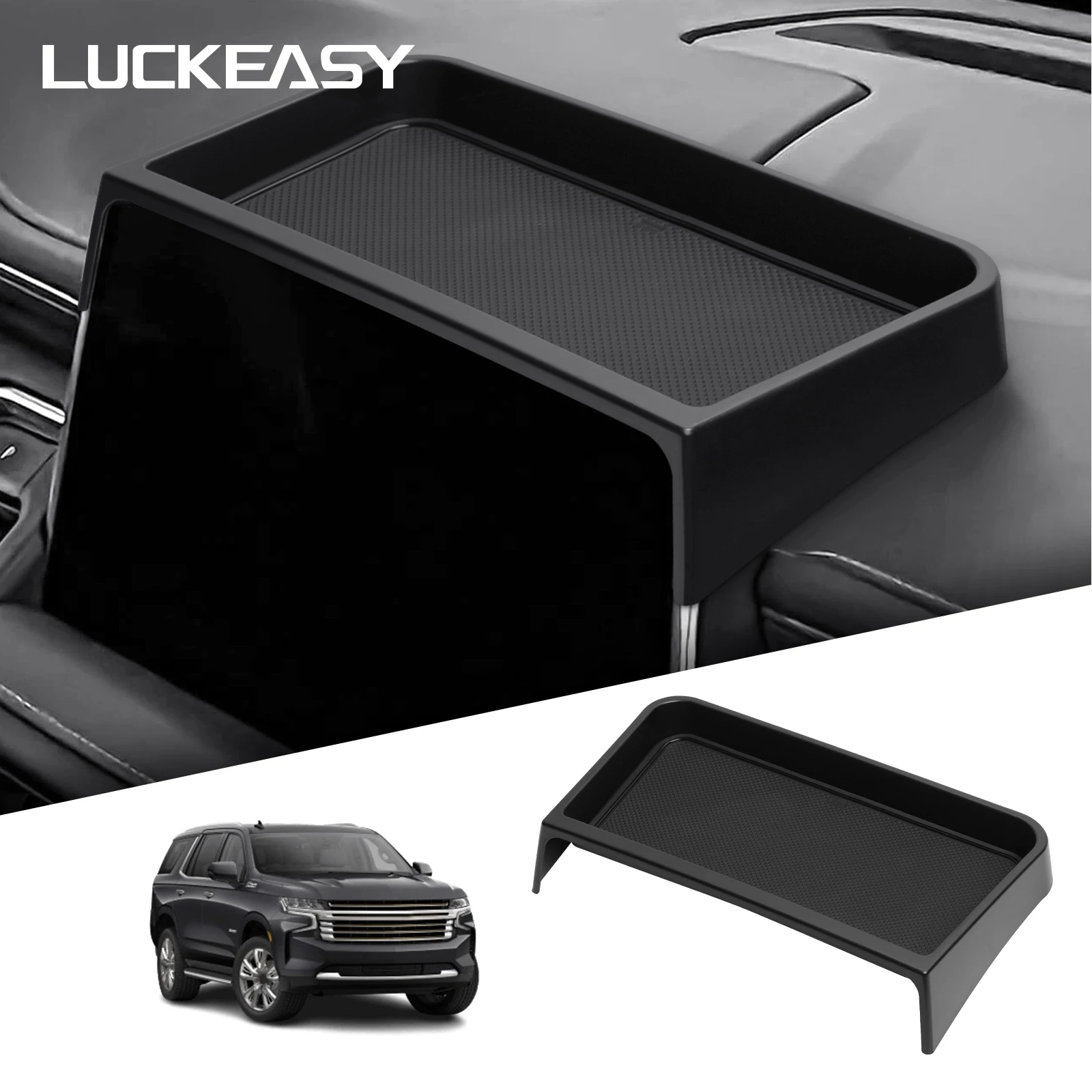 for Chevrolet Suburban/GMC Yukon 2021-2024 Car Storage Box Central Control Screen Rear Storage Case Dashboard Storage Tray