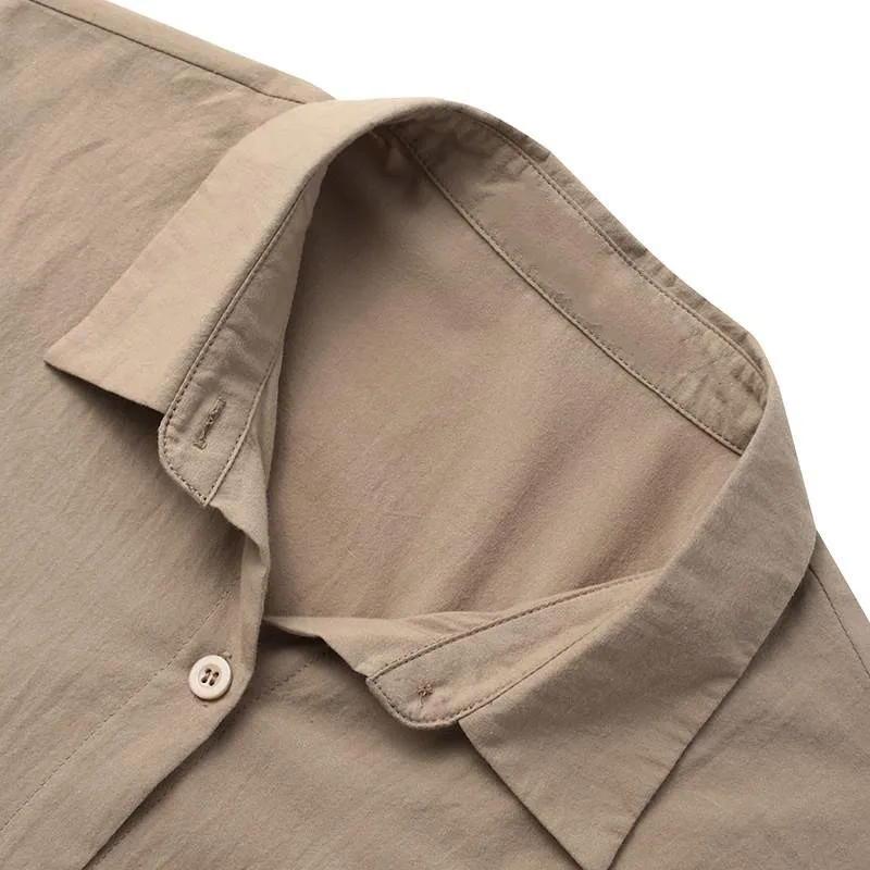 

Summer White Linen Shirts For Women Oversized Long Sleeve Tops Lady Loose Basic Linen Tops Women Blue Shirts Oversize