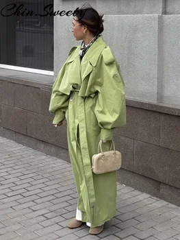 Loose Long Belt Women Windbreak Elegant Full Sleeve Lace Up Trench Double Breasted Female Jacket 2026 Spring Autumn Lady Outwear 4