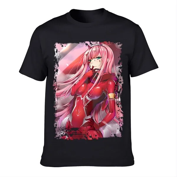 

Anime Darling in The FranXX T-Shirt Zero Two Bedruckte Kurzarmbluse Ichigo Lockeres Top T-Shirt