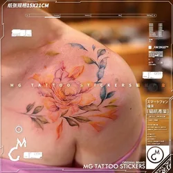 Sexy Collarbone Flower Temporary Tattoos Romantic Floral Girls Art Fake Tattoo for Woman Shoulder Waterproof Cartoon Tattoos