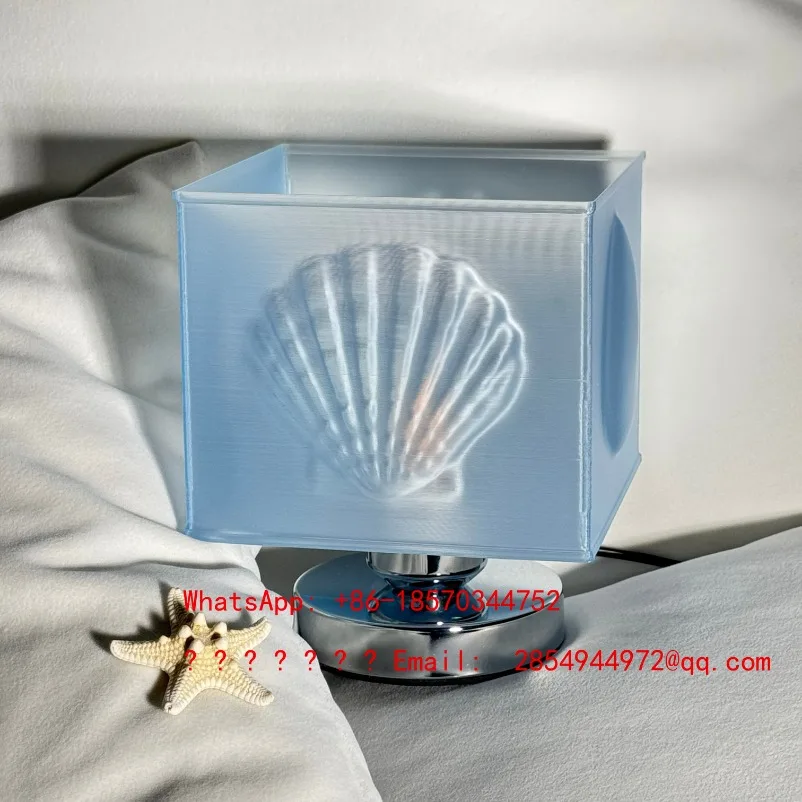 

Blue Shell Relief Desk Lamp, Bedroom Bedside Lamp, Decorative Gift