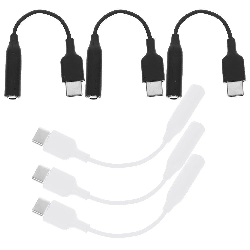 

6pcs Type- Type-C To 3.5Mm Headphone Converter Durable Earphone Adapter Cable For Mobile Phones Tablets Travel Use