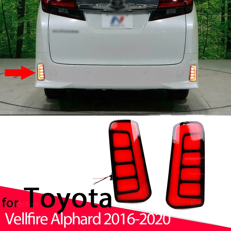 LED Reflector Lamp Rear Fog Lamp Bumper Brake Light Turn Signal For Toyota Alphard Vellfire 2016- 2020