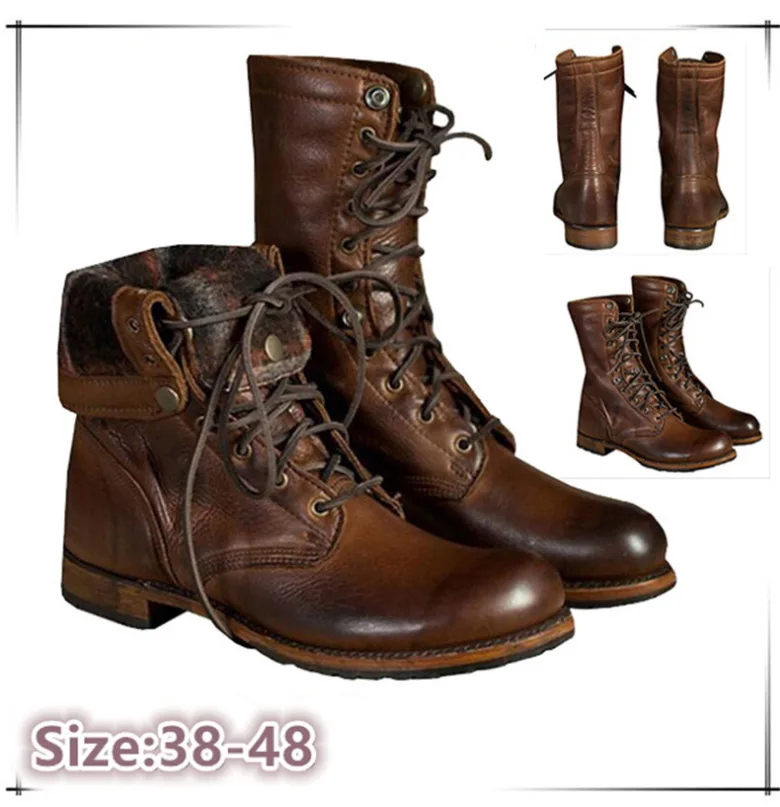 Medieval men's boots shoes are selling motorcycle boots rider ankle boots Victorian Renaissance PU boots