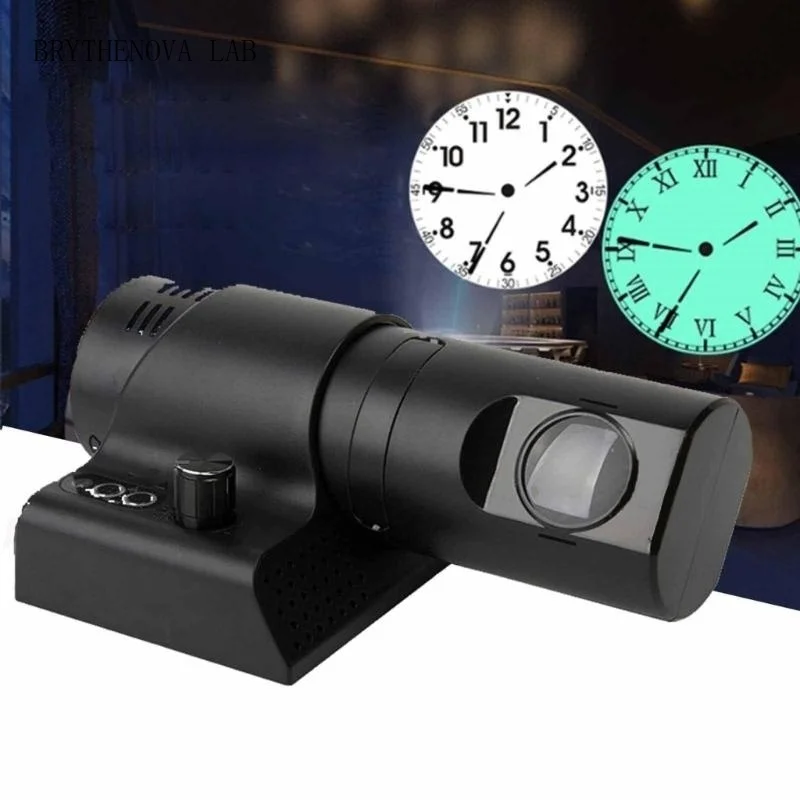 LED Analog Projection Clock with Remote Control and Colorful Slides Switchable Dials Numerals for Bedroom Living Room