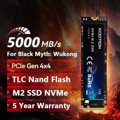 KOTION M2 SSD NVMe Gen 4 M.2 SSD 2TB 1TB 512GB Internal Solid State Hard Disk M.2 PCIe 4.0x4 2280 SSD Drive for PS5 Laptop PC