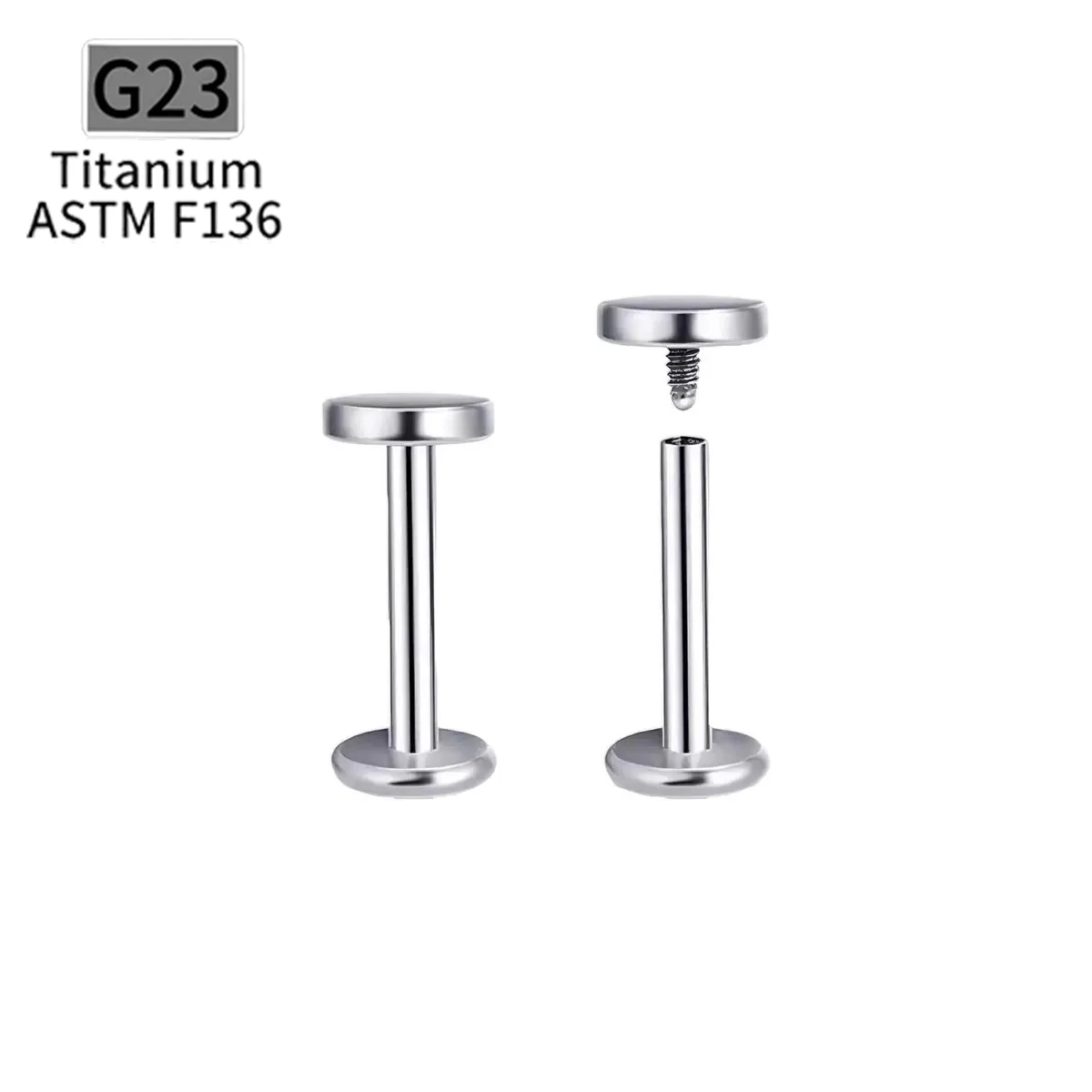 1/10 Stück ASTM G23 Titan Stilvolle Klassische Ohrstecker, Augenbrauenstecker für Lippen, Nase und Knorpel, Körperschmuck für Frauen – Detail 4