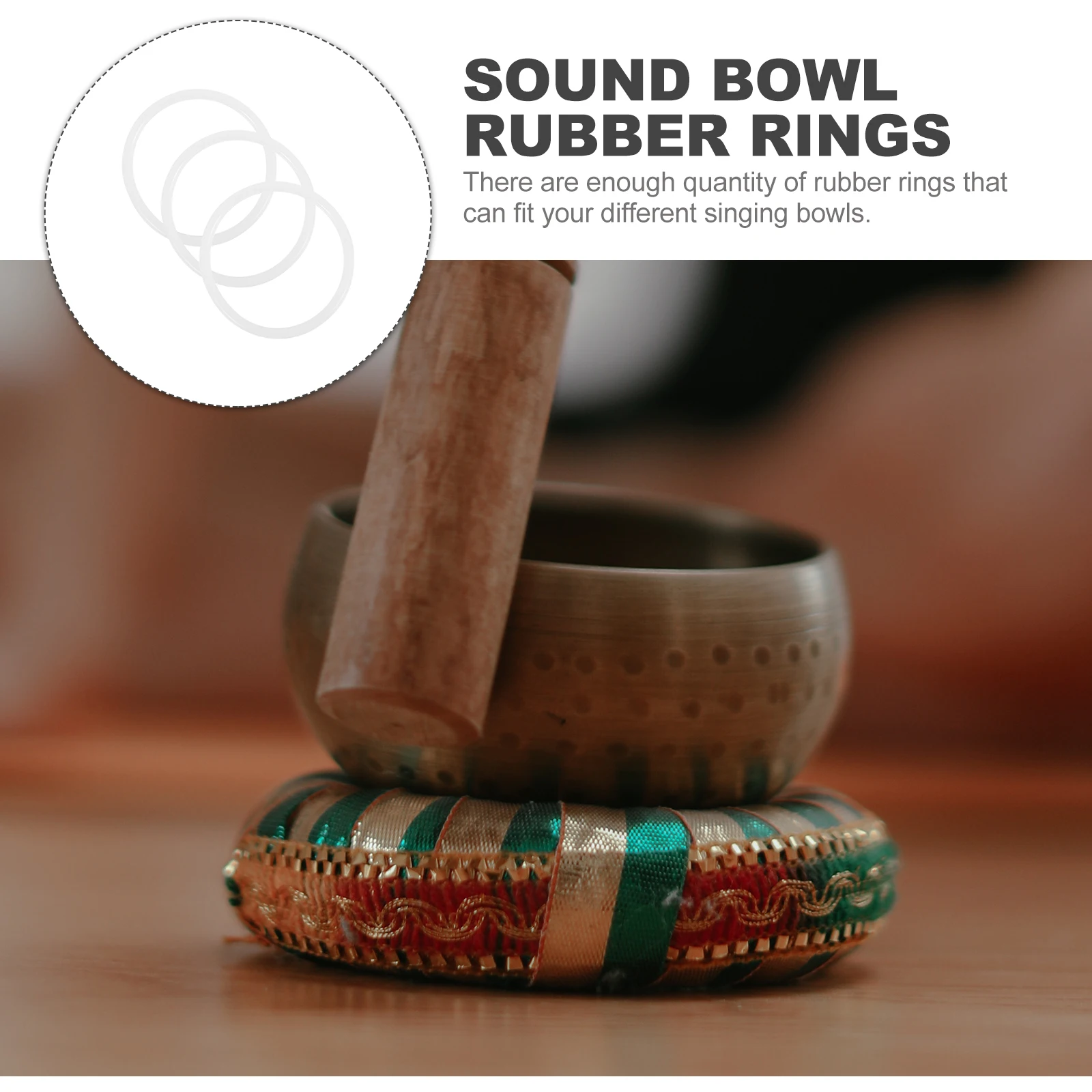 

3 Pcs Music Bowl Washer Singing Support Mat O- for Cushion Pad Sound Ring Rings Bowls Silicon Holder Rubber Band
