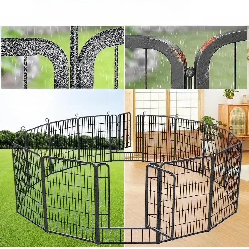 

L 40 Inch Tall Dog Fence Dog Pens Outdoor Heavy Duty Dog Playpen For Large Dogs, 14 Fence Panels Pet Playpen Indoor Puppy