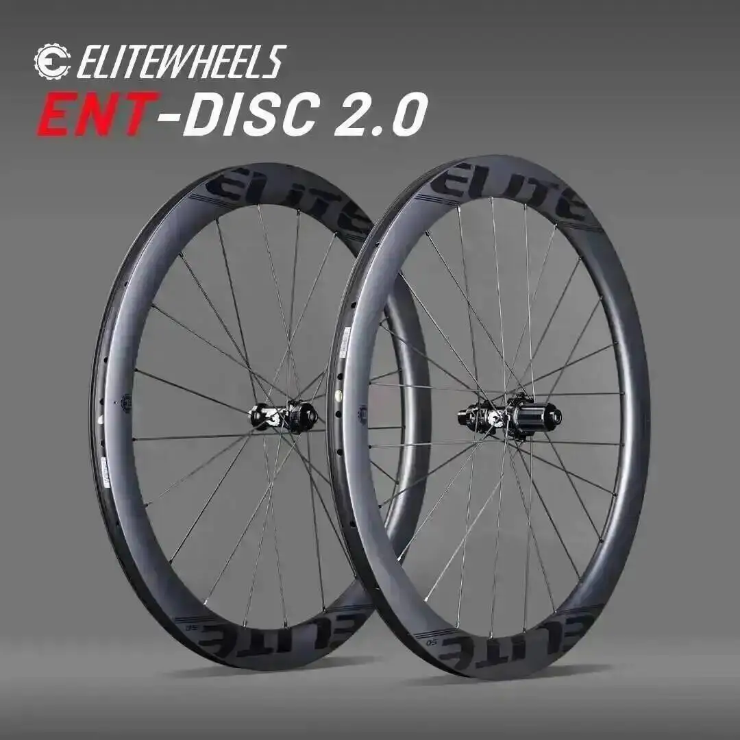 ELITEWHEELS Karbonowe Koła ENT 2.0 Hamulce Tarczowe 700c Karbonowa Obręcz Center Lock Zestaw Kół Szosowych Jakość UCI Zestaw Kół Wyścigowych Szosowych