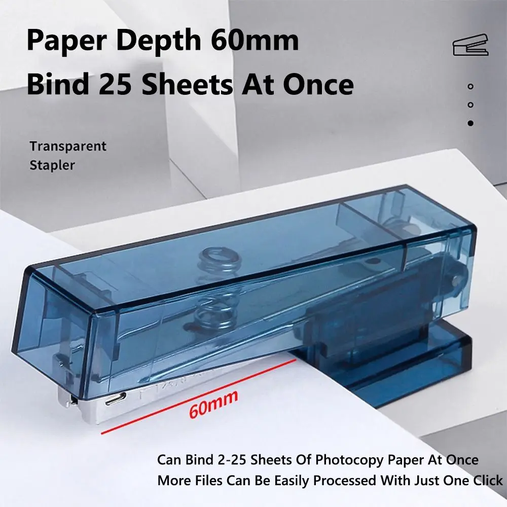Use 24/6 26/6 Staples Stapler Transparent Effortless Long Stapler Large Size Labor-saving Stapling Machine Office School