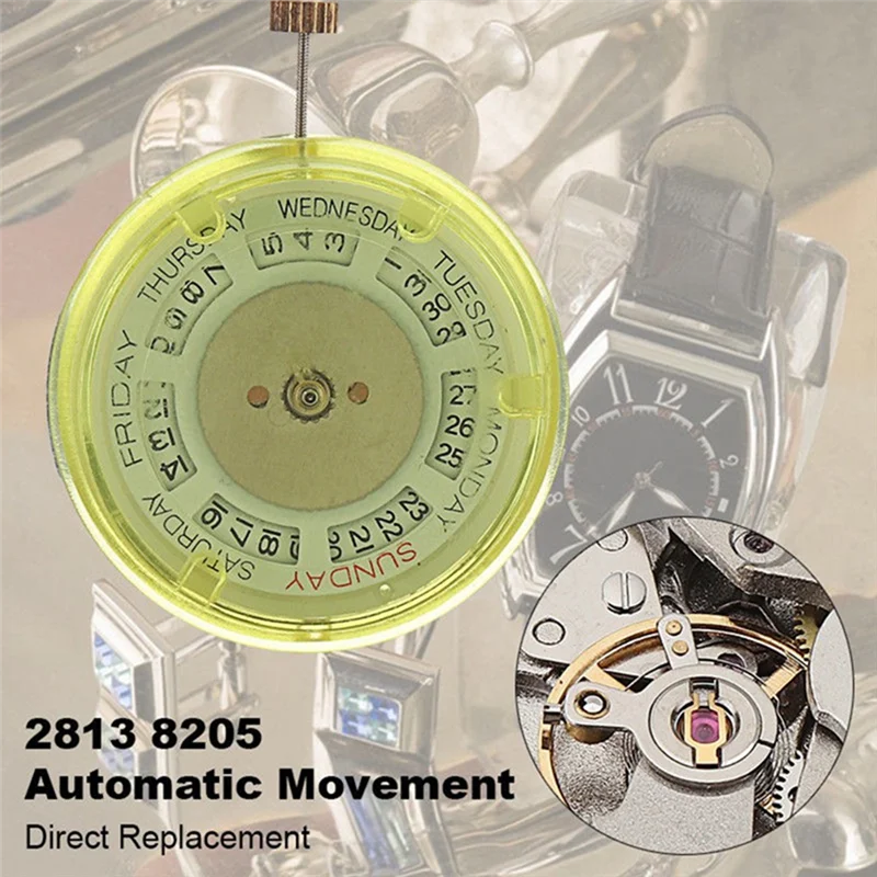 

A02F-2813 8205 Automatic Watch Movement Double Calendar Day Date Accuracy Direct Replace For Mechanical Watch Movement Repair