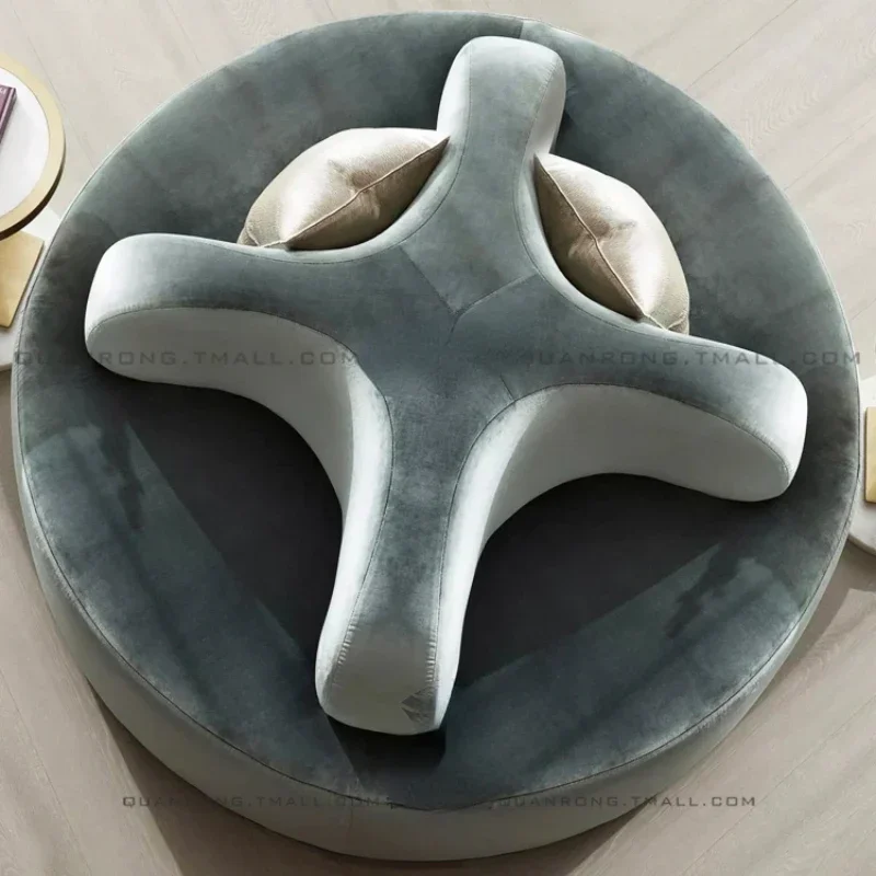 

Круглая ткань для дивана, Фотофон, кремовый стиль, креативный одноместный диван, многостороннее сидение