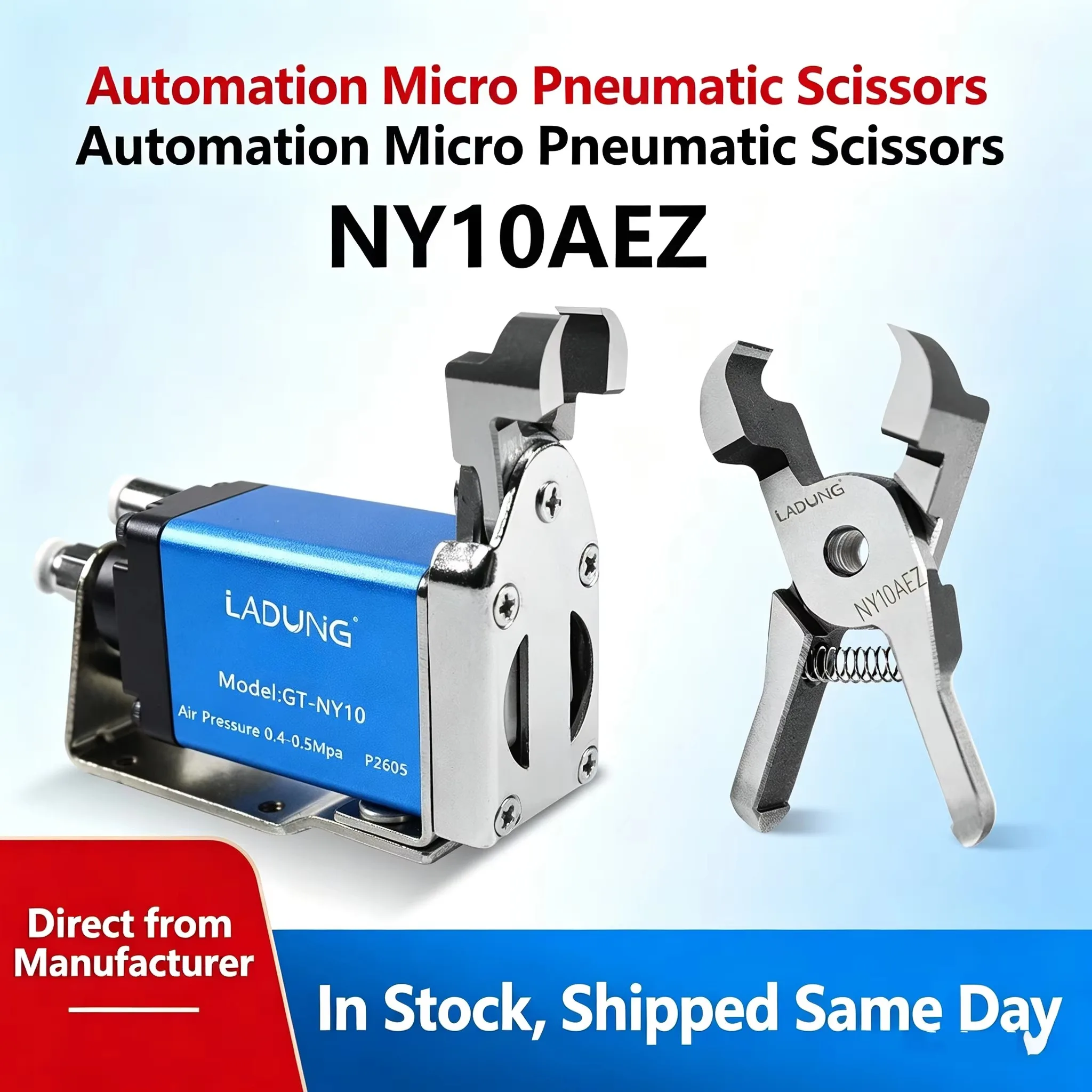LADUNG GT-NY10-NY10AEZ Micro Displacement Pneumatic Cutter and Shear Tool, Automated Air Scissors Knife Head Accessories