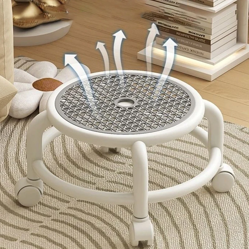 1pcs Swivel Rolling Stool Round Low Small Grey Universal Wheel Kids Adult Strong Capacity Practical Storage image 3