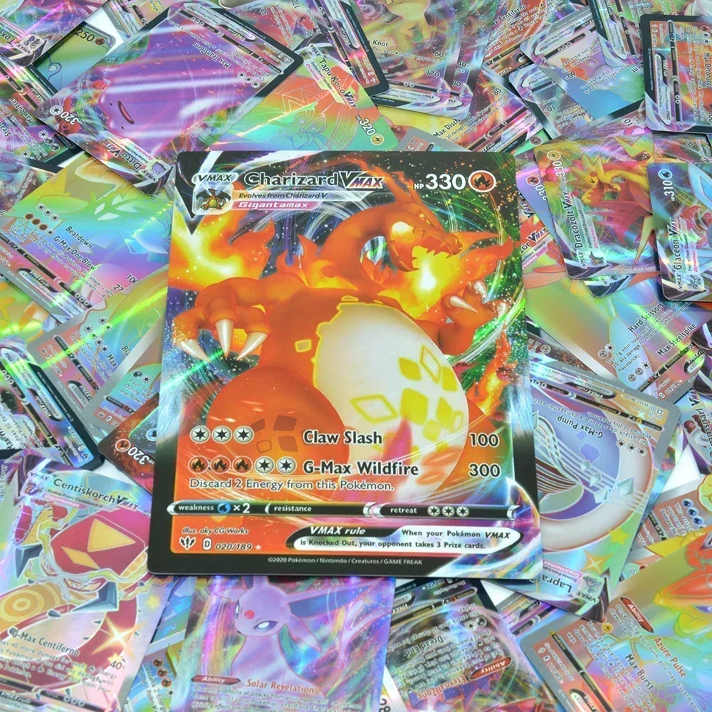 Pokemon 21*15cm Große Regenbogenkarten Vstar Pack Übergroße Jumbo-Buchstaben Spanisch Deutsch Französisch Vmax GX Arceus Charizard Seltene Karte