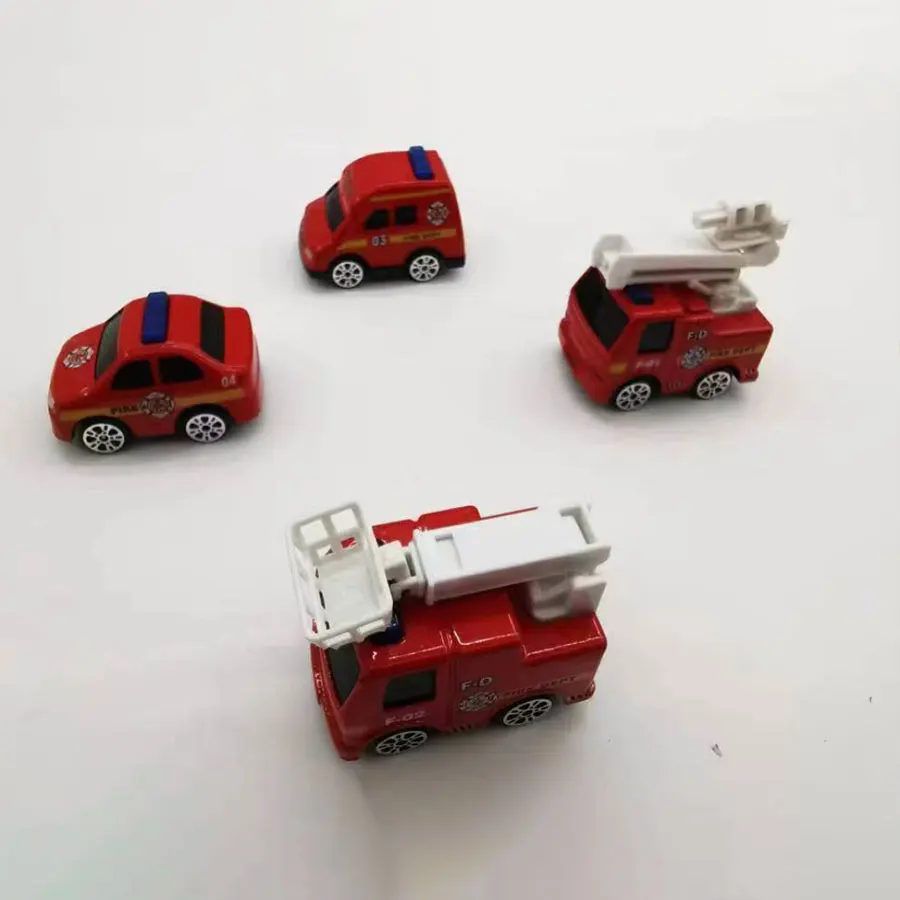 Ensemble de modèles de camion de pompier Mini Version Q, ornement de véhicule en alliage à rebond classique, jouet créatif d'anniversaire pour enfants, cadeau