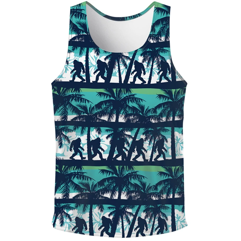 

Tropical Plants Hawaiian Tank Top For Men Summer Gym Fitness Oversized Sleeveless T-Shirt Kids 3d Print Leaf Vest Tee Shirts