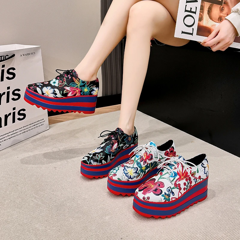 New Ethnic Fashion - Zapatos Casuales de Plataforma Impermeables de