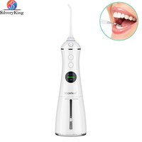 Irrigator LCD Display 5 Nozzles Cordless Nicefeel Water Flosser Portable Rechargeable Dental Cleaner with Gravity Ball 300ml