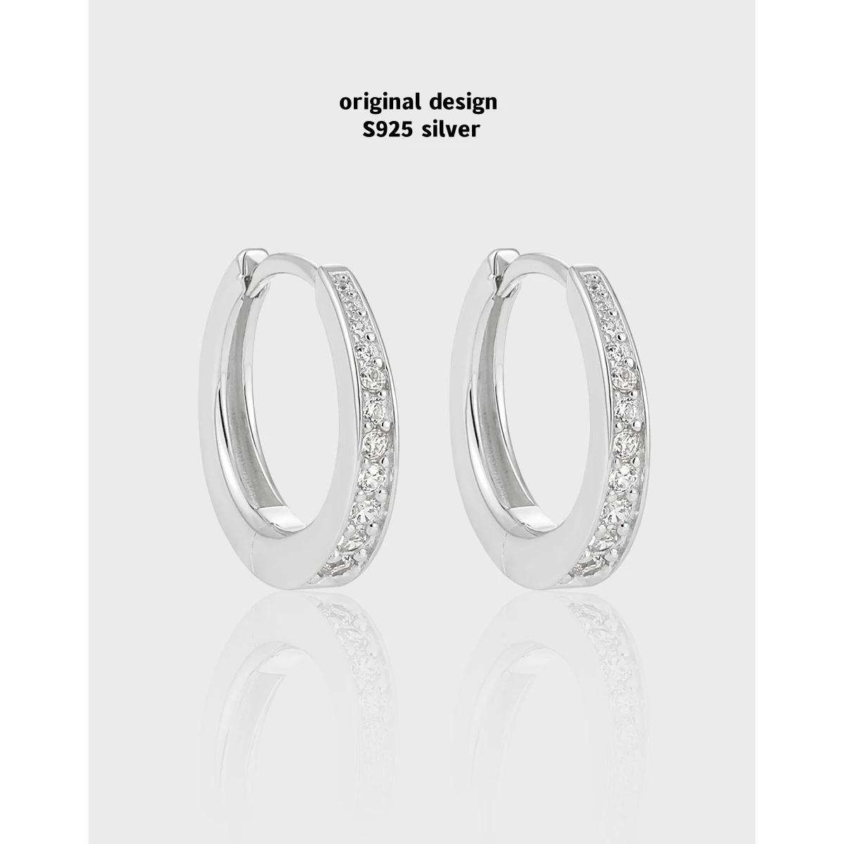 

Original S925 sterling silver U-shaped inlaid zircon earrings for women elegant fashion luxury banquet high jewelry