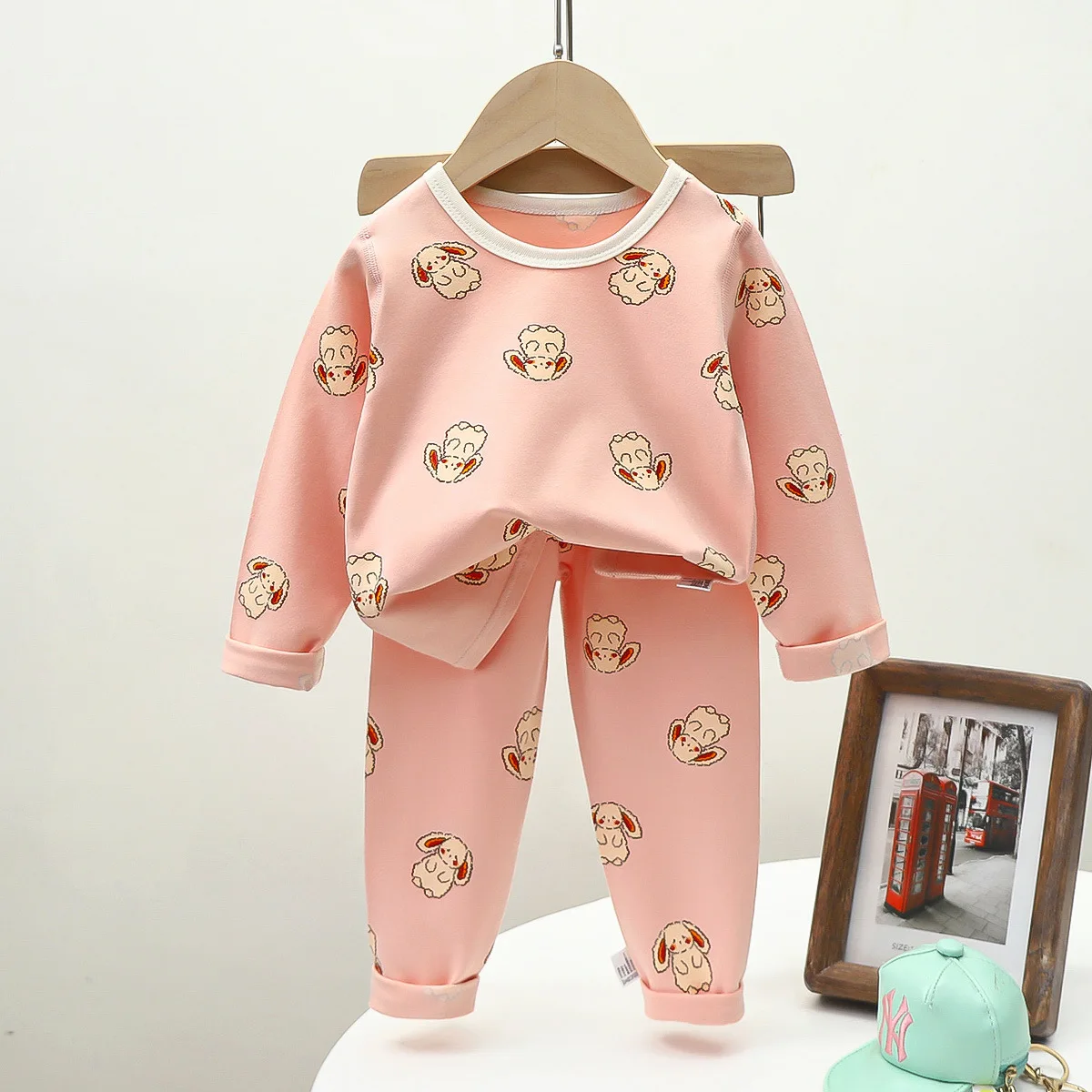 2-Piece Set Soft Cotton Pajamas Children Boys Girls Baby Spring Autumn Cartoon Long Sleeve Home Sleepwear Set 2-10Y