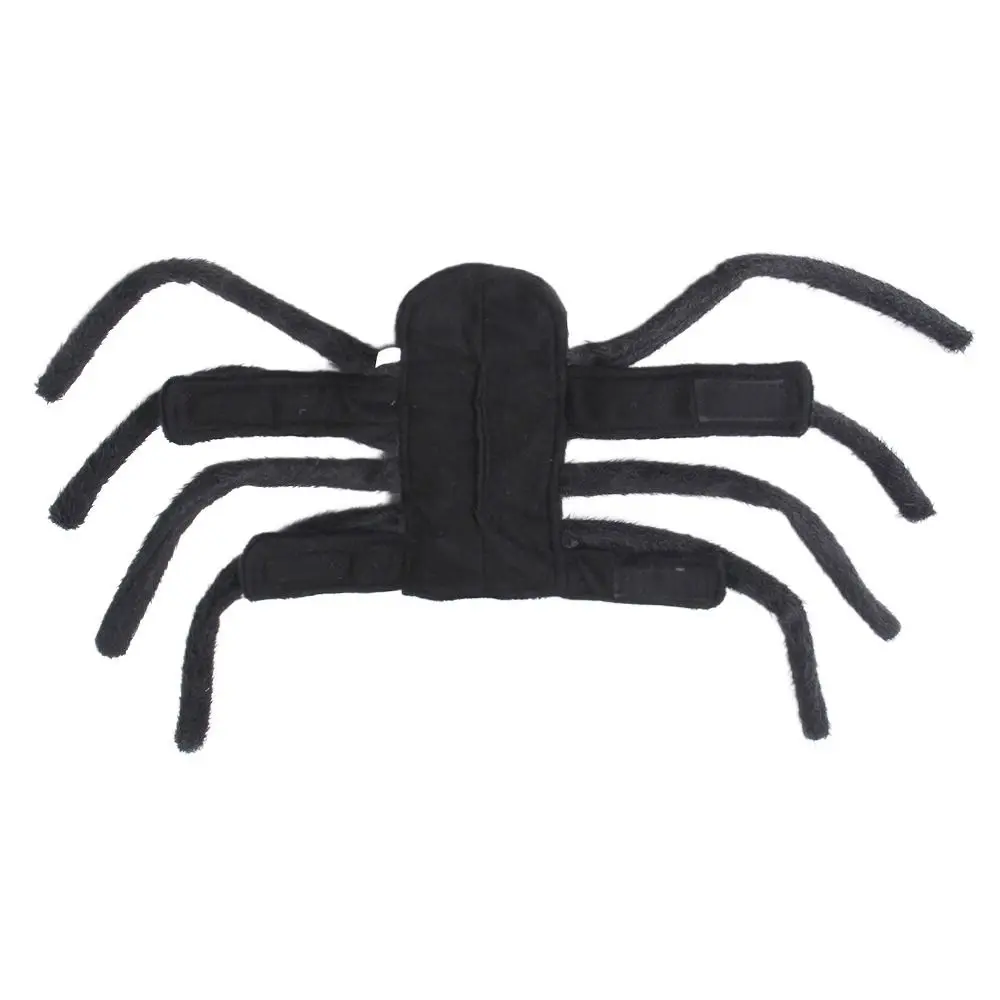 

Black Dog Halloween Spider Costume Soft Short Dog Cosplay Spider Outfit Simulation with Magic Tape Cat Spider Dress Up
