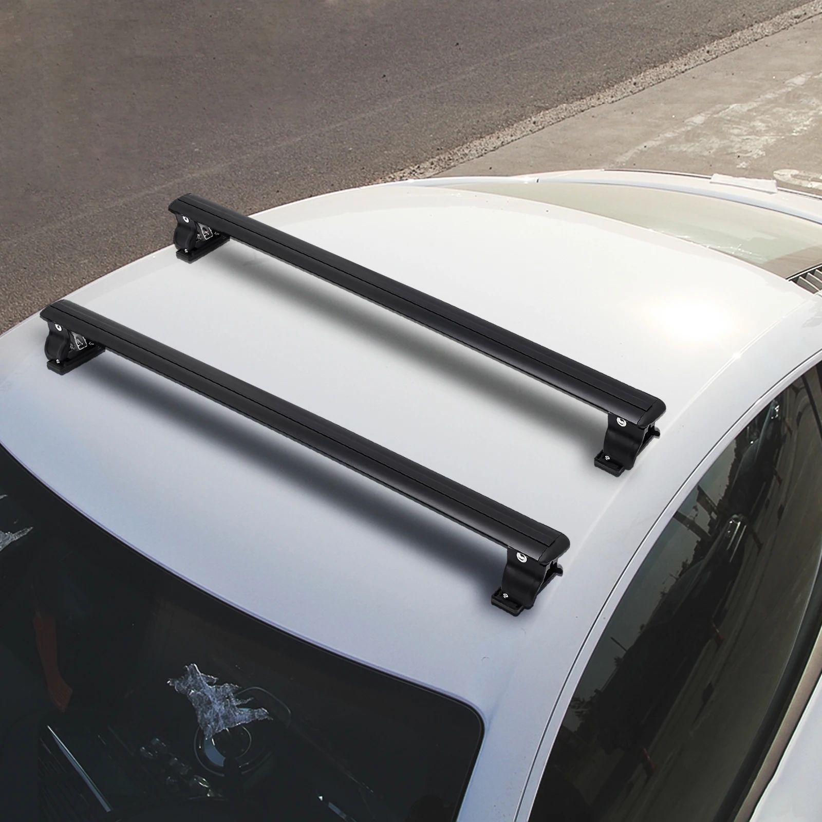 Universal Roof Rack Cross Bars Lockable Car Top Crossbars for General Vehicle Models Capable of Bearing 165 Pounds Durable