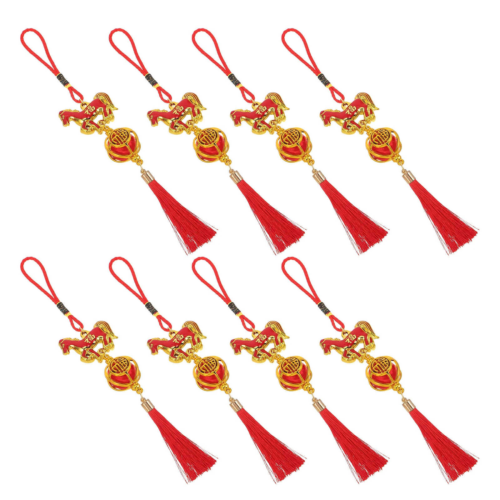 

8Pcs Chinese Tassel Pendant Traditional Handmade Lucky Charm Hanging Decorations for New Year Home Success Wealth