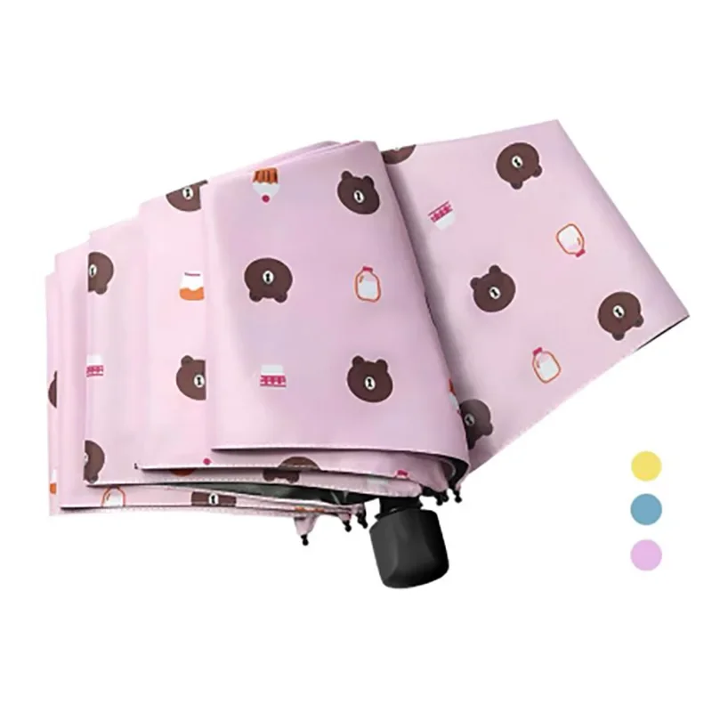 Cartoon Fruit Bear Umbrella Sunshade Rain Umbrella Dual Purpose Foldable Umbrella For Men Women Children Parasol