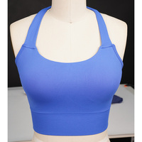 VEQKING Seamless Women Halter Yoga Bras, Open Back Sports Crop Tops, Quick Drying Gym Fitness Vest, Elastic Workout Running Bras